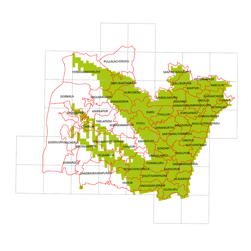 Storm surge inundation map for cyclone with wind speed